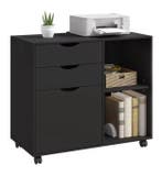 Mobiele Houten Archiefkast met 3 Lades – 80x69,5x39,5 cm, Verzenden, Nieuw in verpakking