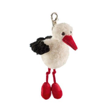 Pluche ooievaar knuffel - sleutelhanger - 10 cm - vogel, Verzenden, Nieuw
