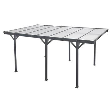 Carport / Terrasdak - Platdak - 5 x 3 m - Donkergrijs, Verzenden, Nieuw