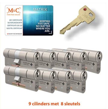 M&C 9 x Matrix Cilinder SKG*** met CERTIFICAAT, Verzenden, Nieuw