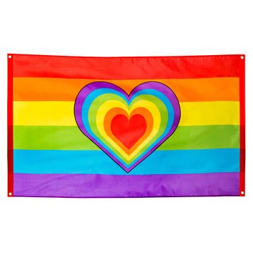 Vlag Regenboog Hart 90x150cm, Ophalen of Verzenden, Nieuw