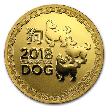 Gouden Niue - Lunar Year of the Dog (New Zealand) 1 oz 2018, Verzenden, Losse munt, Goud