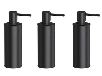 Veiling - 3x Novio zeepdispenser staand 150ml Umea mat zwart, Nieuw