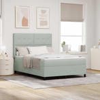 vidaXL Boxspringbed met matras Lichtgrijs 160 x 200 cm, Huis en Inrichting, Slaapkamer | Bedden, Verzenden, Nieuw, Stof