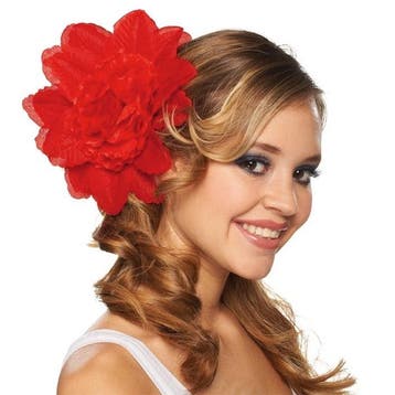 Haarclip Bloem Rood, Zwart, Wit, Zilver, Oranje - Rood, Hobby en Vrije tijd, Verzenden, Nieuw