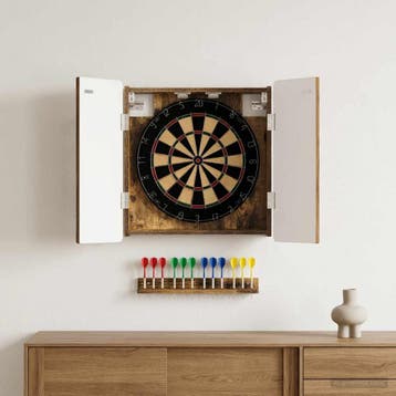 vidaXL Dartbord Kabinet ZWOLLE Gerookt eiken 52,5 x 10,5 x, Verzenden, Nieuw