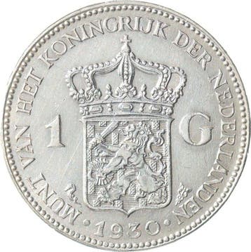 Nederland. Wilhelmina. 1 Gulden 1930 KWALITEIT (Zonder