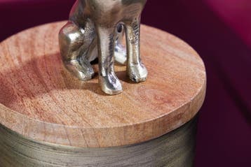 Design Tin PANTHER 20cm Goud Natuurlijk Mango Hout Panter, Ophalen of Verzenden, Nieuw