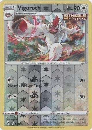 vigoroth 130/203 reverse holo evolving skies, Ophalen of Verzenden, Nieuw, Losse kaart, Foil
