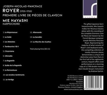 cd - mie hayashi - ROYER PIECES DE CLAVECIN (nieuw), Verzenden, Zo goed als nieuw