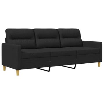 Driezitsbank Zwart 180cm | Retourdeal 35% Korting, Huis en Inrichting, 150 tot 200 cm, Driepersoons, 75 tot 100 cm, Ophalen of Verzenden