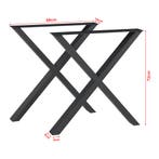 Stalen onderstel Greith set van 2 tafelpoot 72x69 cm zwart [, Verzenden, Nieuw