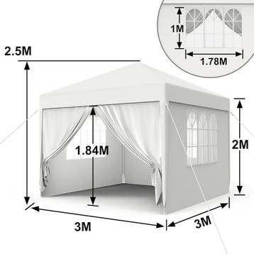 Partytent Paviljoen 3x3 3x6 3x9m met zijwanden Nieuw, Partytent, Minder dan 4 meter, Nieuw, 8 meter of meer