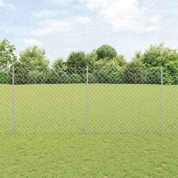 vidaXL gaashek met palen 10 x 1,4 m Gegalvaniseerd staal, Verzenden, Nieuw, IJzer