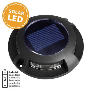 Solar Decklight Zwart Tuinverlichting, Tuin en Terras, Kunststof, Verzenden, Minder dan 50 watt, Nieuw