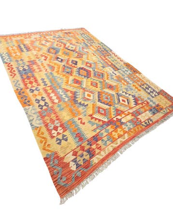 Tribal Kelim Afganistan 250x180 wollen vloerkleed handgeweve, 150 tot 200 cm, 200 cm of meer, Ophalen of Verzenden, Zo goed als nieuw