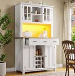 Hoge Keukenkast met LED, Wijnrek & Opbergruimte – 179 cm, Huis en Inrichting, Keuken | Keukenelementen, Verzenden, Nieuw