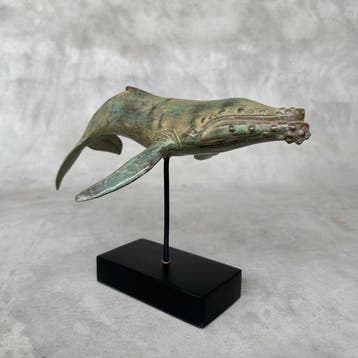sculptuur, NO RESERVE PRICE - Blue Whale Sculpture - 18 cm -, Antiek en Kunst