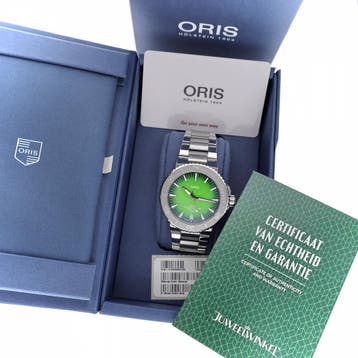 Oris Aquis 5-Days Payoon Ltd. 01 400 7763 4117; Automat..., Overige merken, Polshorloge, Overige materialen, Ophalen of Verzenden