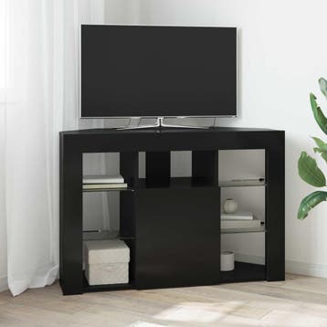 vidaXL Hoek LED TV Kast 100x40x68cm Zwart Bewerkt hout, Huis en Inrichting, Minder dan 50 cm, Verzenden, Nieuw, Minder dan 100 cm
