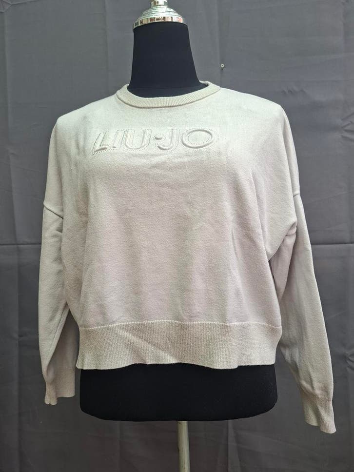 Liu Jo sweater ecru met strass logo, Kleding | Dames, Truien en Vesten, Overige kleuren, Zo goed als nieuw, Maat 38/40 (M)