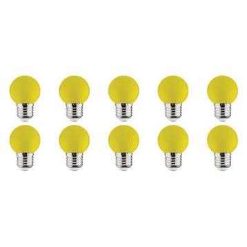 LED Lamp 10 Pack - Romba - Geel Gekleurd - E27 Fitting - 1W, Ophalen of Verzenden, Nieuw, Overige materialen, Overige fittingen