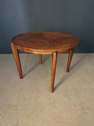 Salontafel - Hout - Ronde Art Deco salontafel