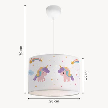 Kinder hanglamp Rugby wit met eenhoornmotief lux.pro, Verzenden, Nieuw