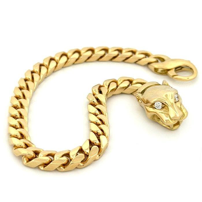Vieri - Armband - Pantera - 18 karaat Geel goud Diamant, Sieraden, Tassen en Uiterlijk, Armbanden