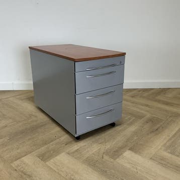 ladeblok 4 lades (hxbxd) 60x44x82 cm,  grijs -  cognac, Ophalen of Verzenden, Gebruikt
