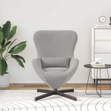 vidaXL Eivormige stoel Lichtgrijs 63 x 73 x 90 cm Stof, Verzenden, Nieuw