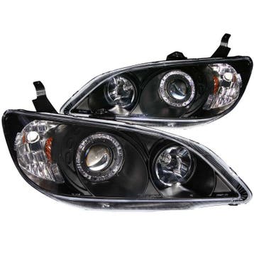 ANZO 2004-2005 Honda Civic Projector Headlights w/ Halo, Auto-onderdelen, Ophalen of Verzenden, Nieuw