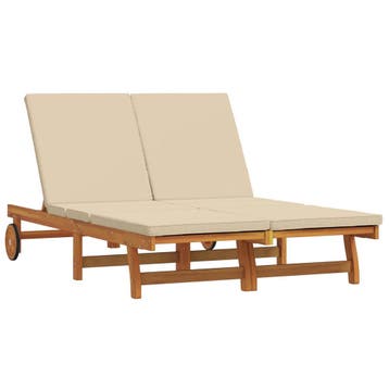 vidaXL Ligstoel Bruin 125 x 200 x 84 cm Massief Acaciahout, Verzenden, Nieuw