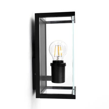Toledo Muurlamp Zwart Buitenverlichting Strak &amp; modern, Tuin en Terras, Verzenden, Wandlamp, 50 tot 250 watt, Nieuw