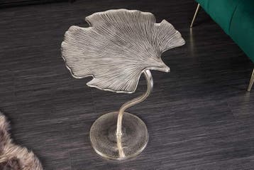 Decoratieve bijzettafel GINKGO LEAF 45cm zilver handgemaakt, Ophalen of Verzenden, Nieuw