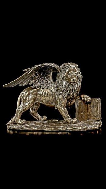 Beeld, Leone di venezia - 17 cm - Steen, Nieuw