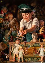 Kleury.art - The Clockmaker’s Matinee” by Kleury.art (1/5), Antiek en Kunst