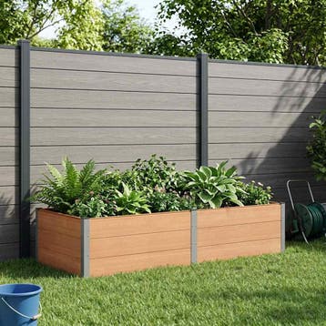 vidaXL Verhoogde plantenbak Bruin 250 x 100 x 54 cm WPC en, 100 cm of meer, Verzenden, Nieuw, Hout