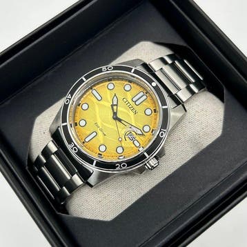 Citizen - Eco-Drive - Yellow Wave Dial - Zonder minimumprijs, Nieuw