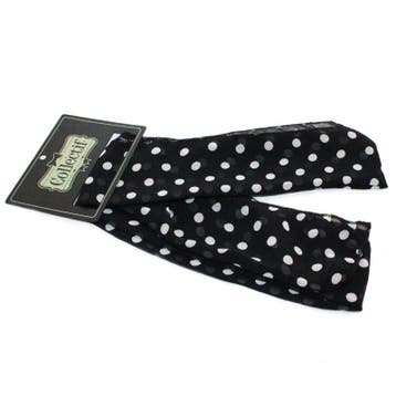 Collectif, Sash Scarf Polkadot Chiffon in Black, Verzenden, Nieuw