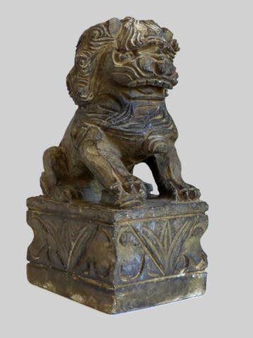 Antieke Chinese Tempelleeuw – 18e Eeuw (Qing-dynastie)..., Antiek en Kunst, Natuurlijk materiaal, Ophalen of Verzenden, 20 - 50 cm