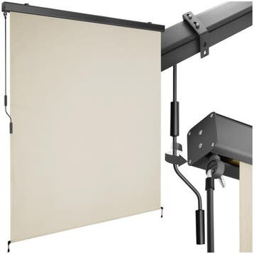 Zonnescherm Eloise met 2 wandhouders - 160 x 250 cm, beige, Verzenden, Nieuw