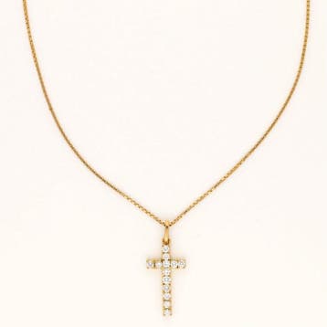 Ketting met hanger - 18 karaat Geel goud Diamant, Sieraden, Tassen en Uiterlijk, Antieke sieraden