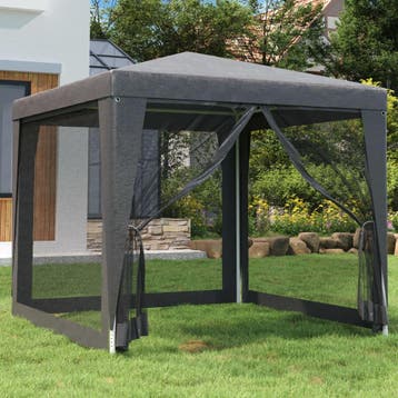 vidaXL Partytent met 4 mesh zijwanden 2,5x2,5 m HDPE, Verzenden, Nieuw, Partytent