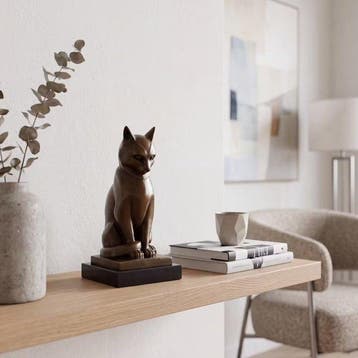 Beeld, Prachtig bronzen sculptuur van een kat (Zonder