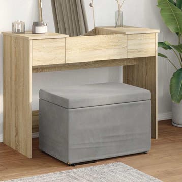 vidaXL Kruk Lichtgrijs 61 x 41 x 40 cm Velvet en, Verzenden, Nieuw