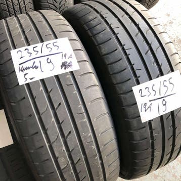 2 x Kumho 235-55-19 Zomerbanden 5mm, 19 inch, Gebruikt, Ophalen of Verzenden, 235 mm