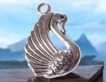 1 x Metalen bedel van een zwaan, antiek zilverkleur 3D af..., Ophalen of Verzenden, Nieuw, Bedel