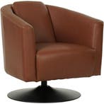 Leren draaifauteuil Press - Massif Armagnac (donkercognac), Bohemian, Klassiek, Retro, Romantisch, Vintage, Nieuw, Ophalen of Verzenden