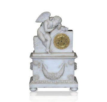 Pendule - Albast, Messing - 1800-1850 - Kloksculptuur